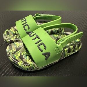 Nautica Bubbles Dinosaur Baby Slide Sandals Size 6